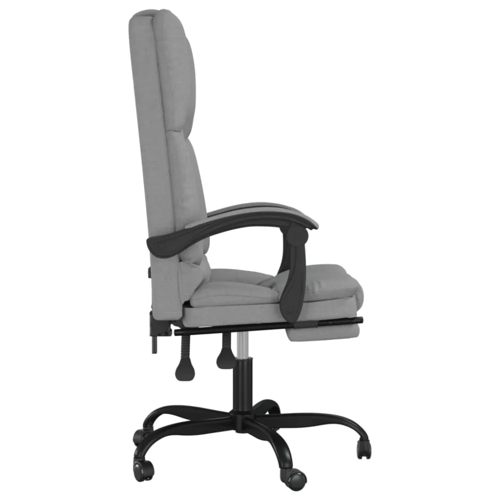 vidaXL silla de oficina reclinable con masaje de tela gris definido