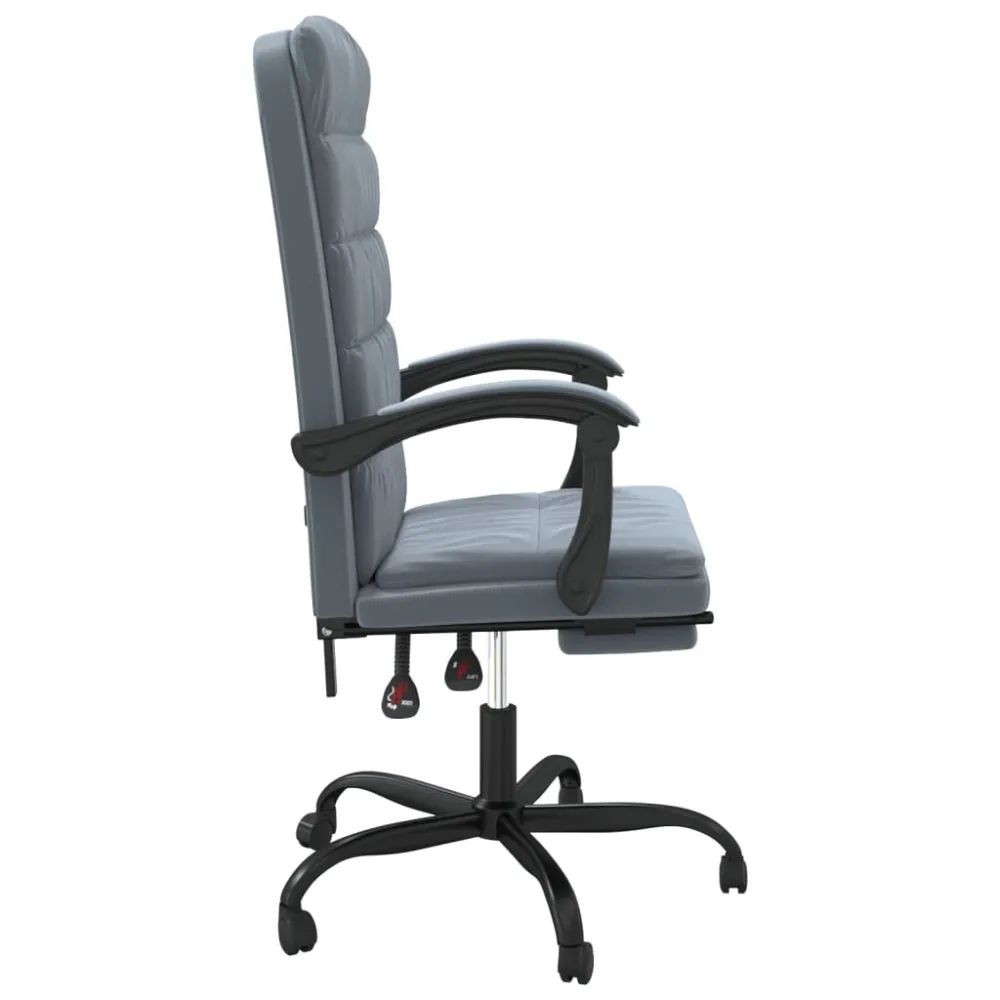 vidaXL silla de oficina reclinable de terciopelo gris sombrío