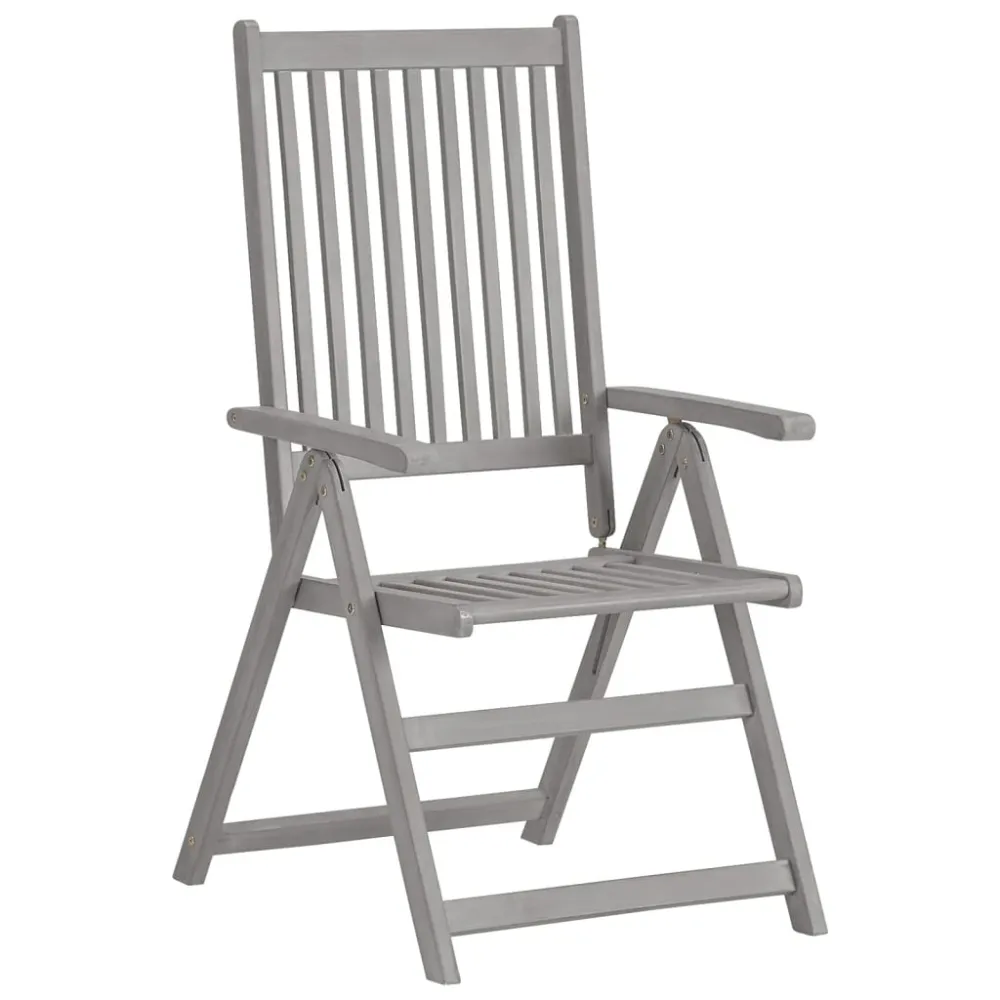 vidaXL sillas reclinables jardín y cojines 3 uds madera maciza acacia