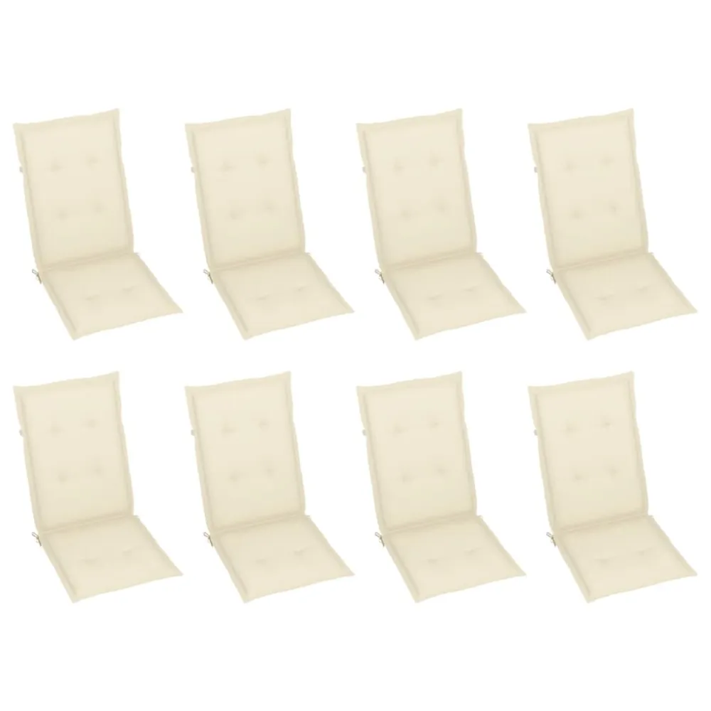 vidaXL sillas reclinables jardín y cojines 8 uds madera maciza acacia