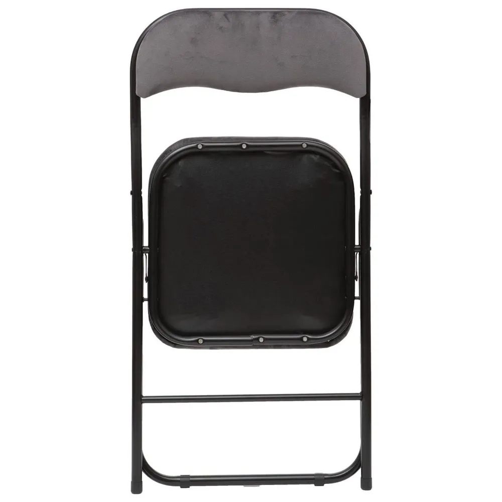 Well home - set de 4 sillas plegables de terciopelo gris
