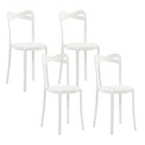 Conjunto de 4 sillas de comedor blancas CAMOGLI