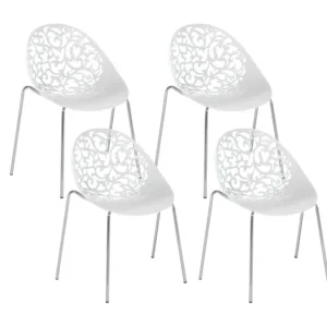 Conjunto de 4 sillas de comedor blancas MUMFORD