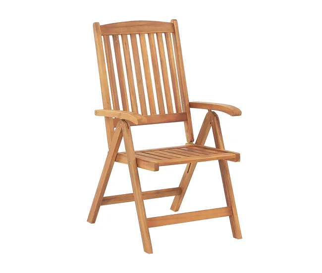 Conjunto de 6 sillas de jardín de madera de acacia clara JAVA