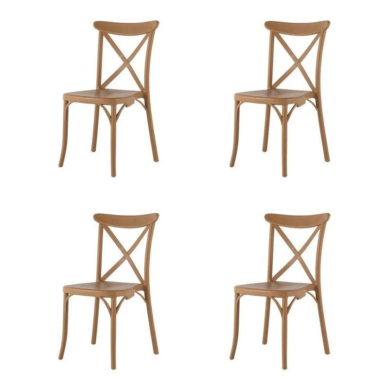 Lagoon Set de 4 Sillas de Comedor Clásico para Eventos Apta para uso Interior y Exterior, Modelo X 7061 Cafe