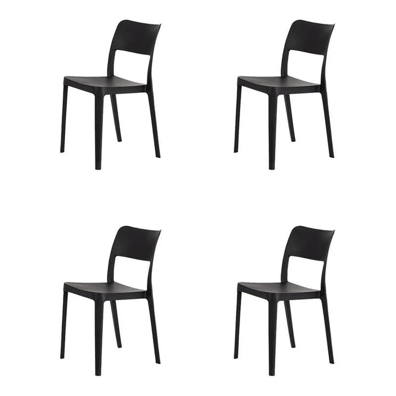 Lagoon Set de 4 Sillas de Comedor Minimalistas para Interior y Exterior con Protección UV, Modelo La Vie 7201 Negro
