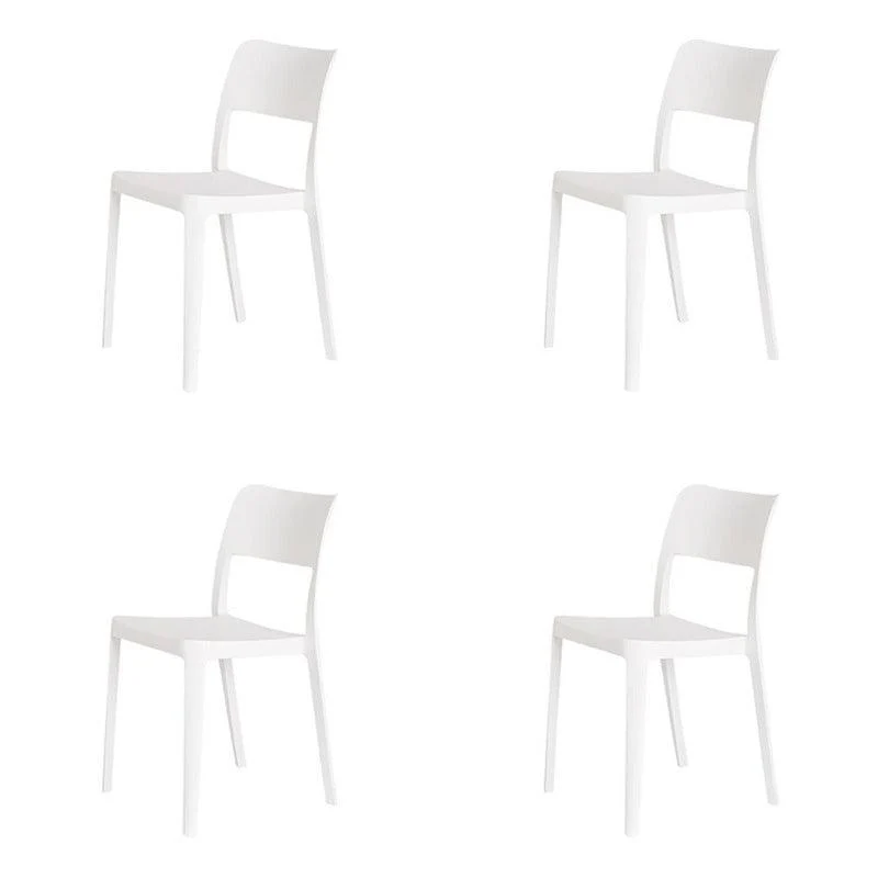 Lagoon Set de 4 Sillas de Comedor Minimalistas para Interior y Exterior con Protección UV, Modelo La Vie 7201 Negro
