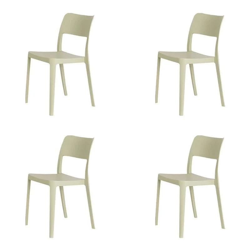 Lagoon Set de 4 Sillas de Comedor Minimalistas para Interior y Exterior con Protección UV, Modelo La Vie 7201 Negro
