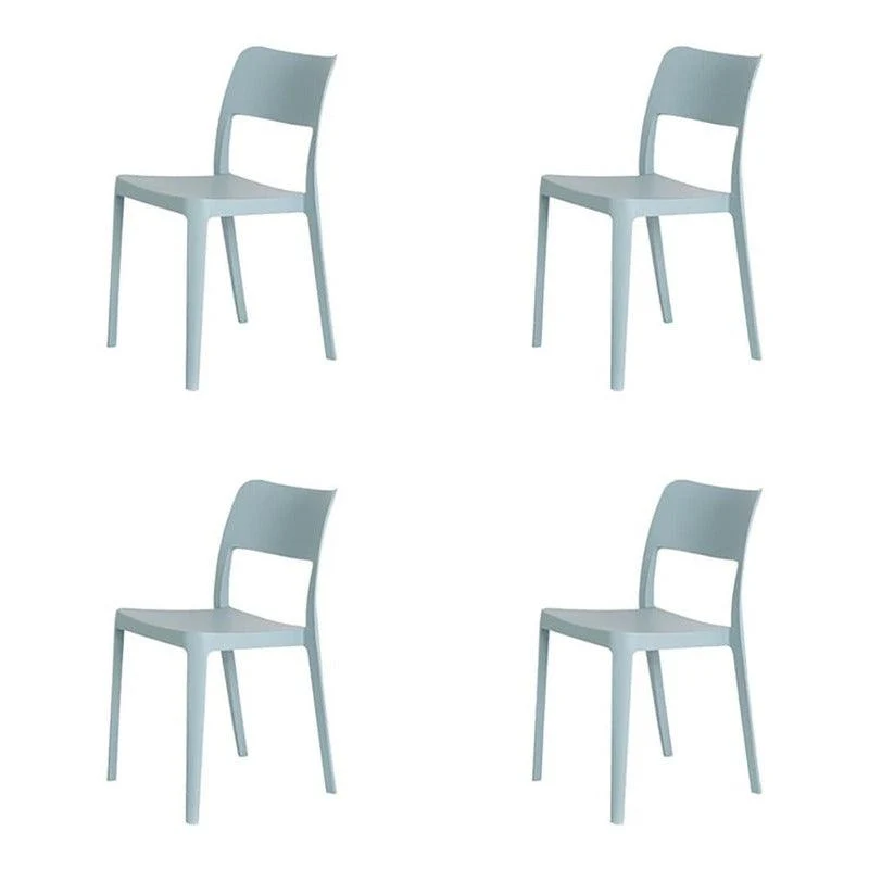 Lagoon Set de 4 Sillas de Comedor Minimalistas para Interior y Exterior con Protección UV, Modelo La Vie 7201 Negro