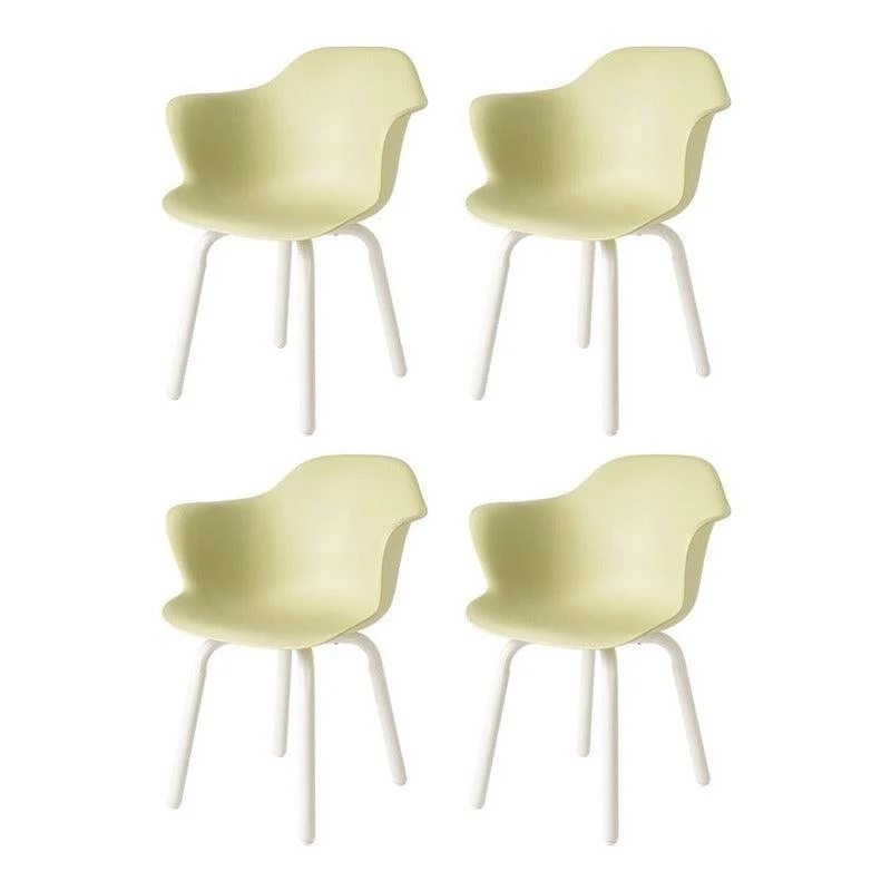 Lagoon Set de 4 Sillas de Comedor Modernas con Descansabrazos para Interior y Exterior con Patas de Acero, Modelo Penguin...