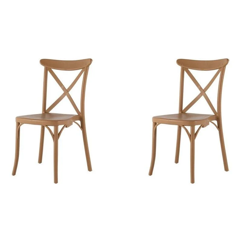 Lagoon Set de 2 Sillas de Comedor De época para Eventos Apta para uso Interior y Exterior, Modelo X 7061 Cafe