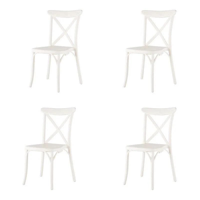 Lagoon Set de 4 Sillas de Comedor Retro para Eventos Apta para uso Interior y Exterior, Modelo X 7061 Cafe