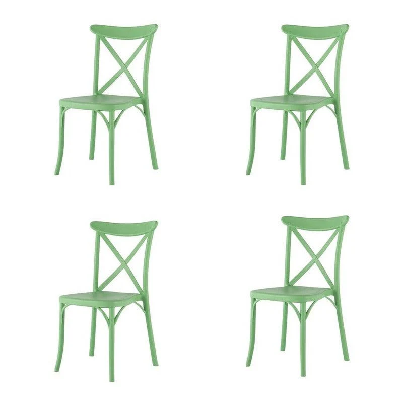Lagoon Set de 4 Sillas de Comedor Retro para Eventos Apta para uso Interior y Exterior, Modelo X 7061 Cafe