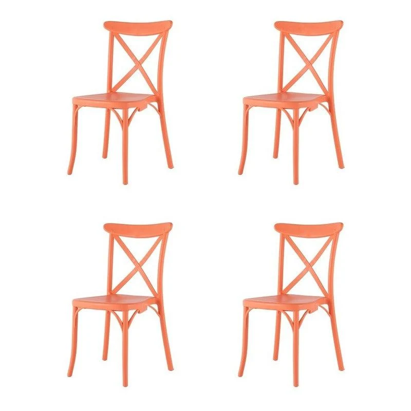 Lagoon Set de 4 Sillas de Comedor Retro para Eventos Apta para uso Interior y Exterior, Modelo X 7061 Cafe