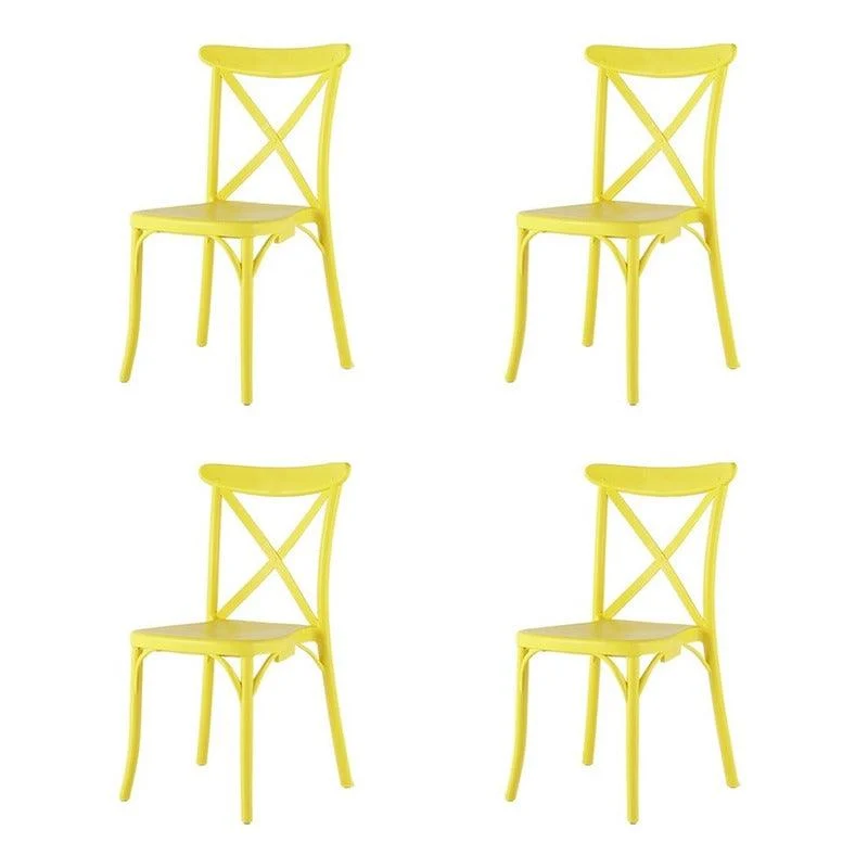 Lagoon Set de 4 Sillas de Comedor Retro para Eventos Apta para uso Interior y Exterior, Modelo X 7061 Cafe