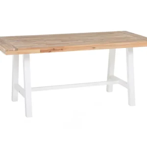 Mesa de comedor de madera de acacia clara/blanco 170 x 80 cm SCANIA