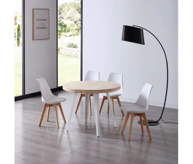 Pack 4 sillas Bistro Negro, gris, blanco 48 x 84 x 54 cm