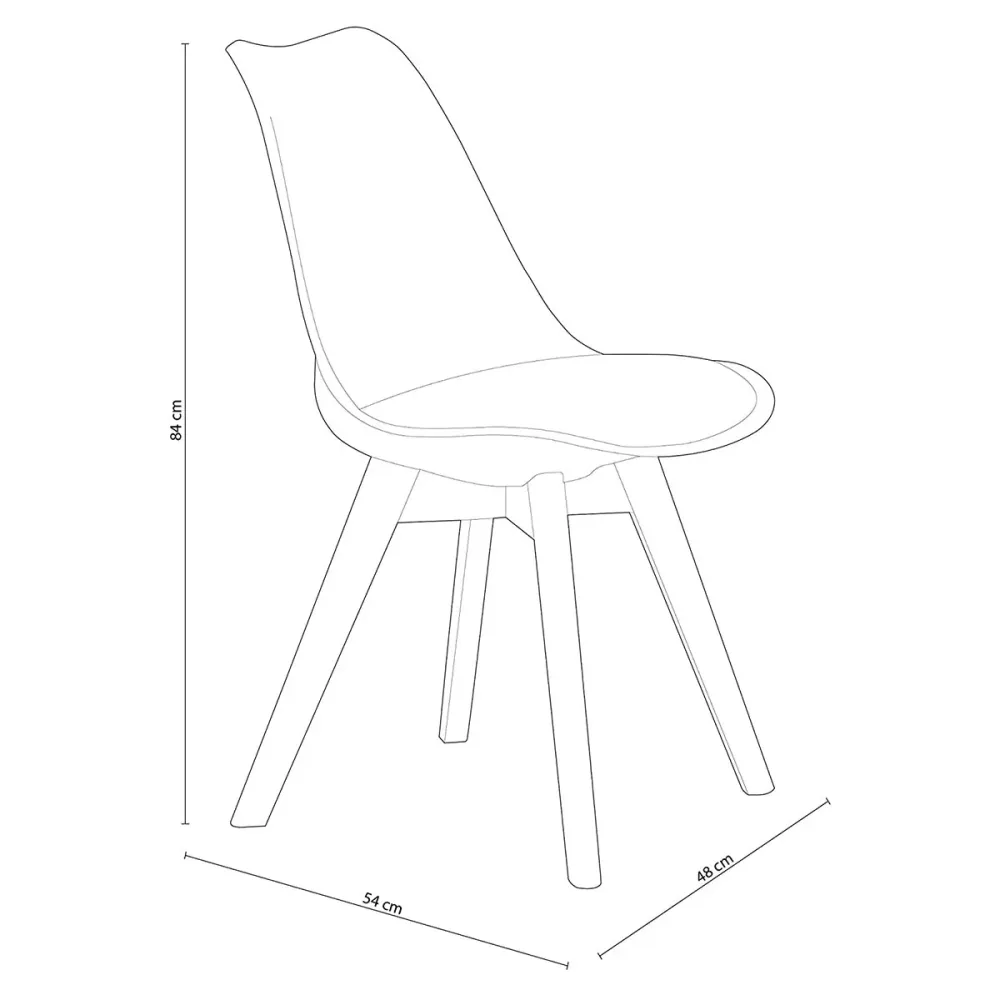 Pack de 4 sillas de comedor Bistro estilo nórdico