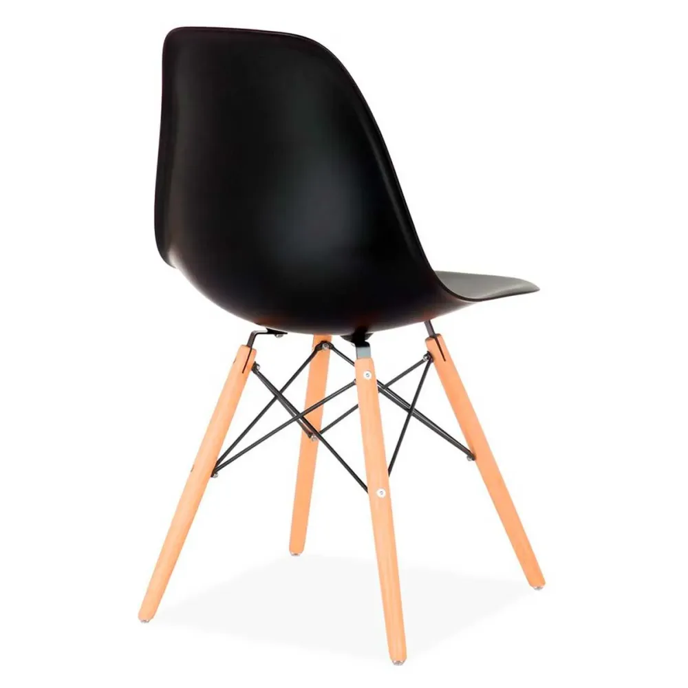 Pack de 4 sillas de comedor Dinamarca diseño nórdico negro/natural
