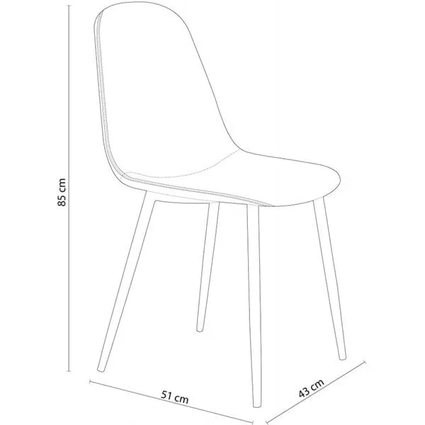 Pack 4 sillas comedor Hall terciopelo verde 85x43x51 cm