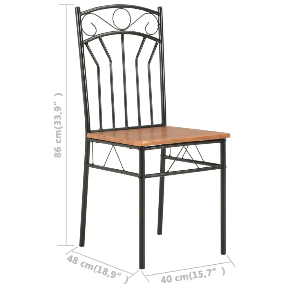 Pack de 4 sillas de comedor Malbork diseño vintage natural/negro