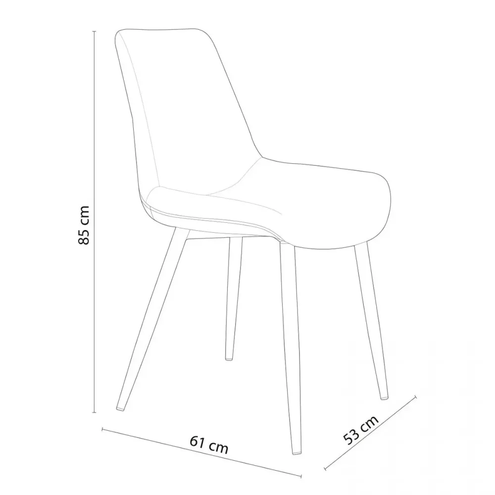 Pack de 4 sillas de comedor Marlene símil piel