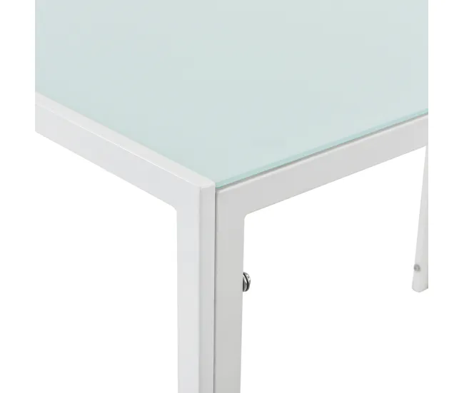 Set de comedor mesa + 4 sillas Bergen vidrio y polipiel 105 x 60 x 75 cm - Blanco y Negro