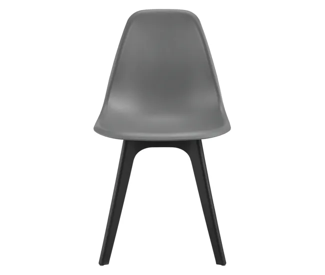Set de 6 sillas de comedor Brevik diseño nórdico plástico 83 x 54 x 48 cm - Gris y Negro