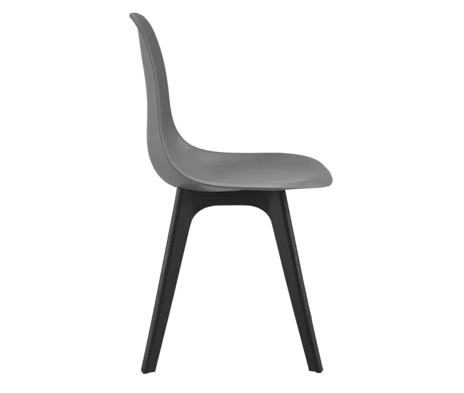 Set de 6 sillas de comedor Brevik diseño nórdico plástico 83 x 54 x 48 cm - Gris y Negro