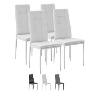 Set de 4 sillas Comedor Chelsea tapizadas Negro, certificada por la SGS, 42 x 51 x x 97 cm