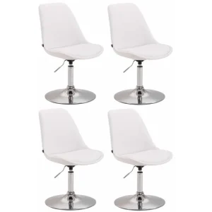 Set de 4 sillas Lounge Maverick en polipiel Simil cuero Negro 57X48X76 cm