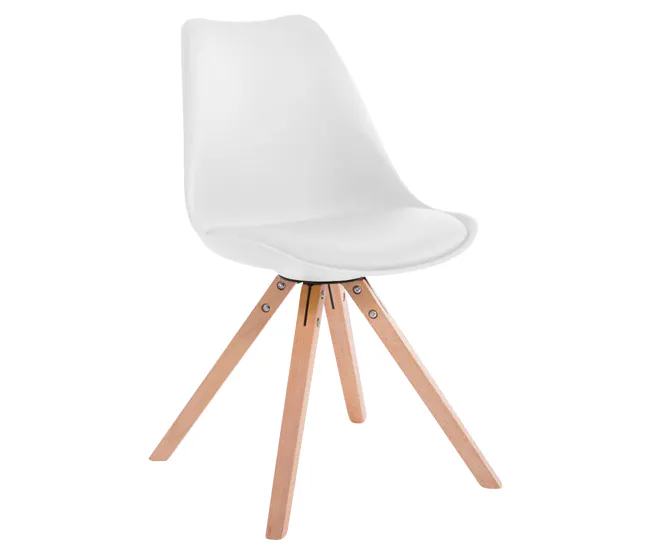 Set de 4 sillas para comedor Toulouse Square en polipiel Simil cuero Naranja 55.5X47.5X83 cm