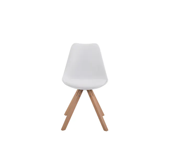 Set de 4 sillas para comedor Toulouse Square en polipiel Simil cuero Naranja 55.5X47.5X83 cm