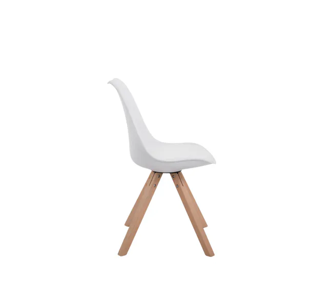Set de 4 sillas para comedor Toulouse Square en polipiel Simil cuero Naranja 55.5X47.5X83 cm