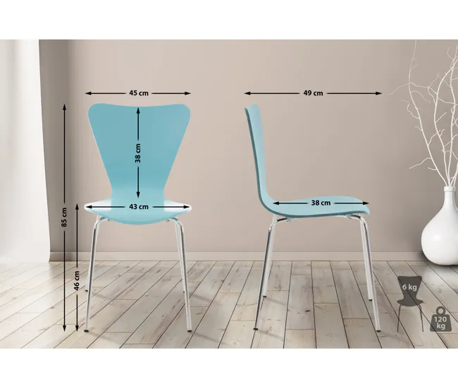 Set 4x Sillas de Visita Calisto Madera Sin aditivos 49X45X85 cm