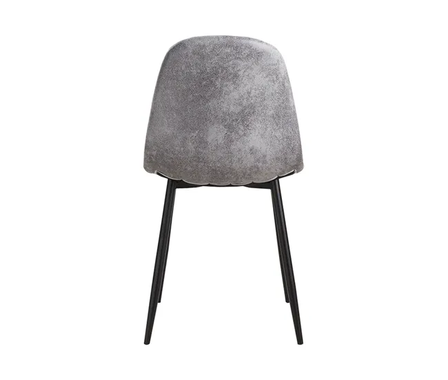 Silla Black Teok Polipiel Vintage - Gris nítido