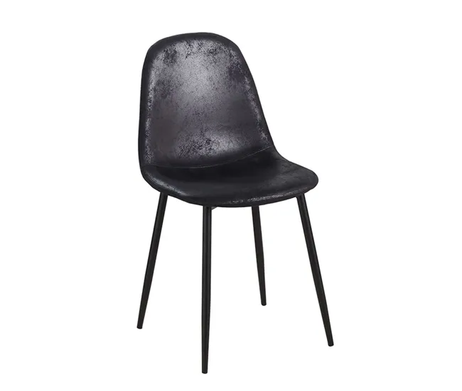 Silla Black Teok Polipiel Vintage - Gris nítido