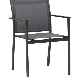 Silla de comedor Adin aluminio y textilene antracita