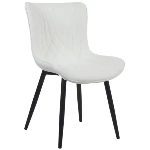 Silla de comedor Brady en polipiel Simil cuero Gris 62X50X80.5 cm