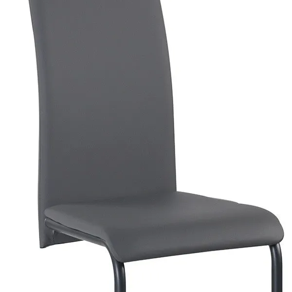 Silla comedor Hedmark símil piel gris