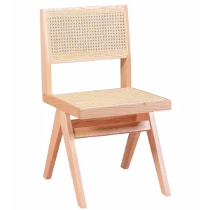 Silla cásica en rattan sin procesar y madera de fresno - Compass