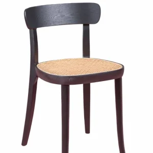 Silla de diseño en madera de fresno y asiento de ratán puro - Tours
