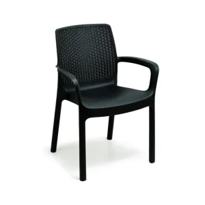 Silla de exterior Damols, Asiento de jardín, Silla para mesa de comedor, Sillón de exterior efecto ratán, 100% Made Italy,...