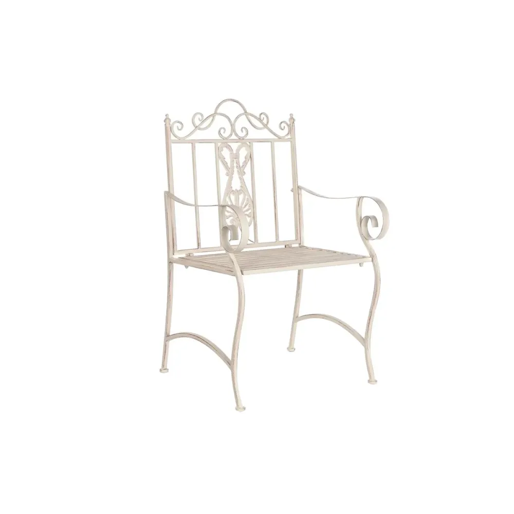 Silla de Jardín DKD Home Decor Blanco Acero 63,5 x 52 x 98 cm