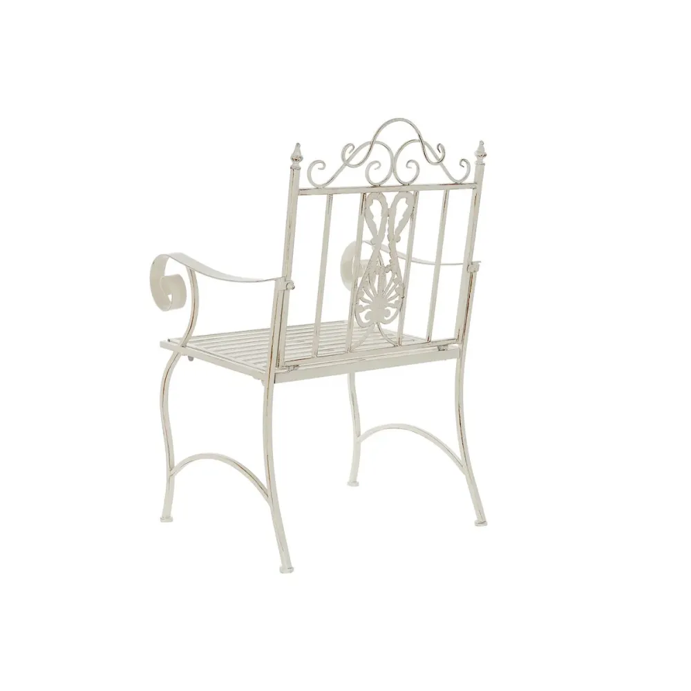 Silla de Jardín DKD Home Decor Blanco Acero 63,5 x 52 x 98 cm