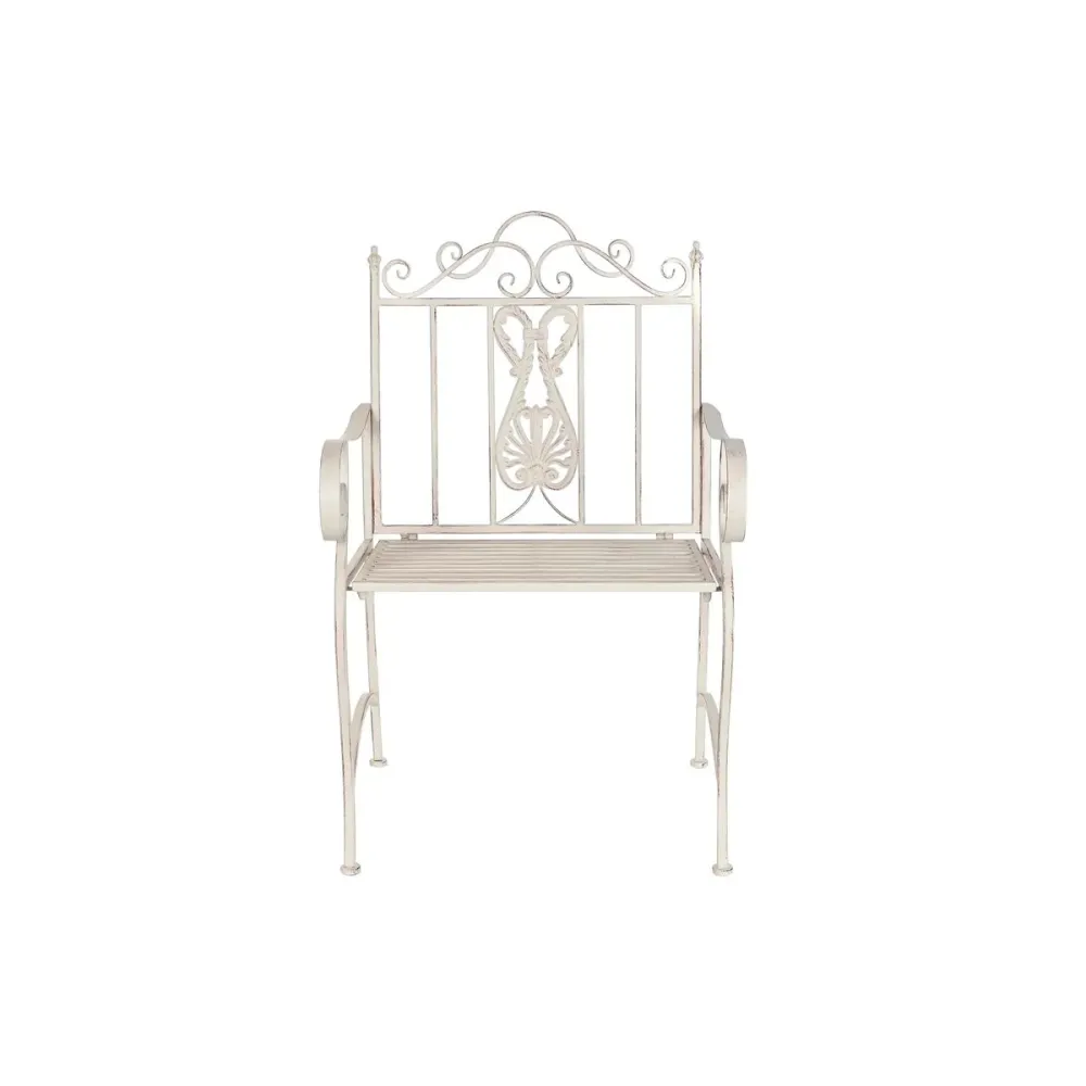 Silla de Jardín DKD Home Decor Blanco Acero 63,5 x 52 x 98 cm
