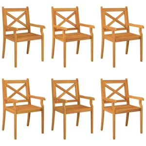 Sillas de comedor de jardin 6 unidades madera maciza de acacia