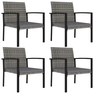 Sillas de comedor de jardin 4 unidades ratán sintético negro