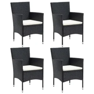Sillas de comedor para jardin 4 unidades ratán sintético negro