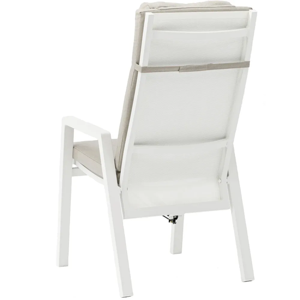 Sillón de comedor Albury aluminio blanco